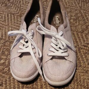 Keds Women's Striped Sneakers in Cream and Brown